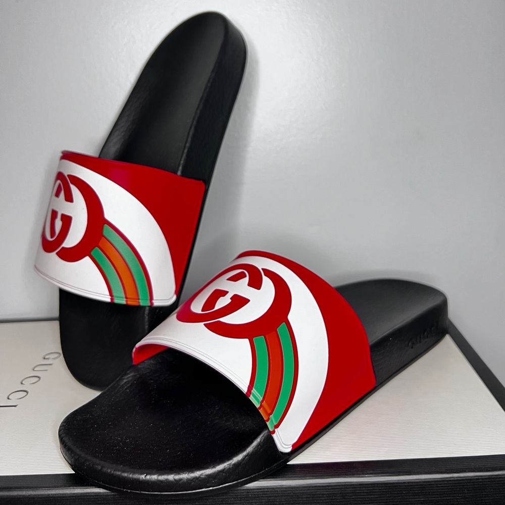 Men’s Gucci Rubber Sandal Slides Size 7